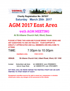 East Area Annual General Meeting @ St Albans Church Hall | England | United Kingdom